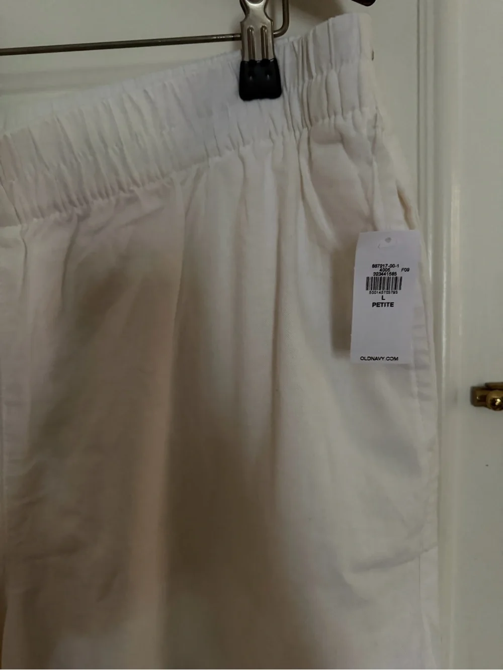 NWT Old Navy White Wide-Leg Linen Pants Petite L